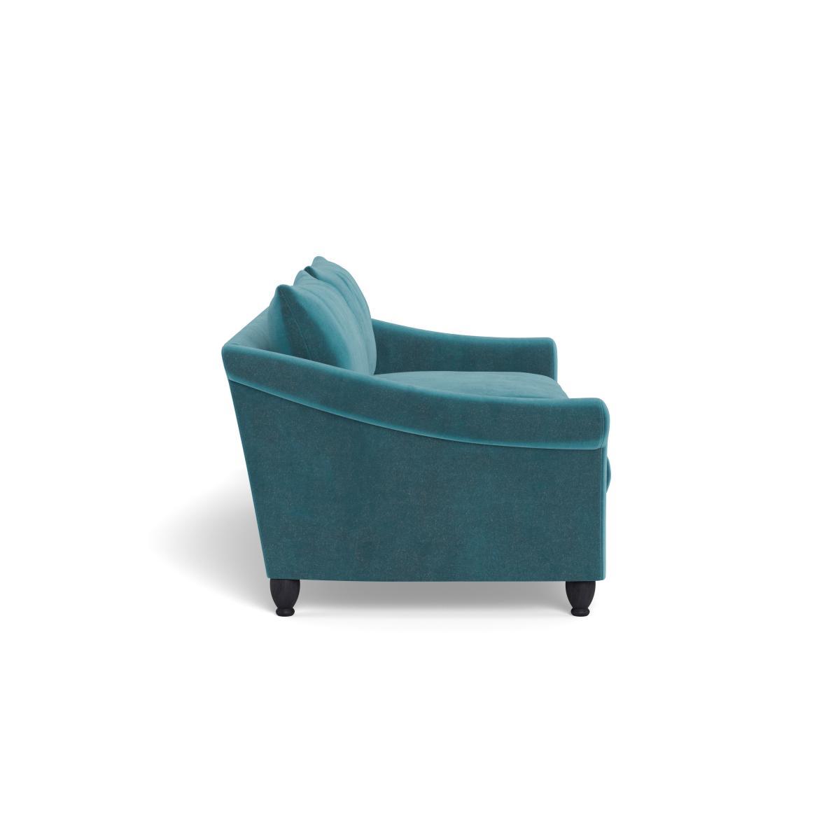 Heal's Devon 4 Seater Smart Luxe Velvet Airforce Blue Walnut Stain Beech Feet - Heal's UK Furniture – image 3