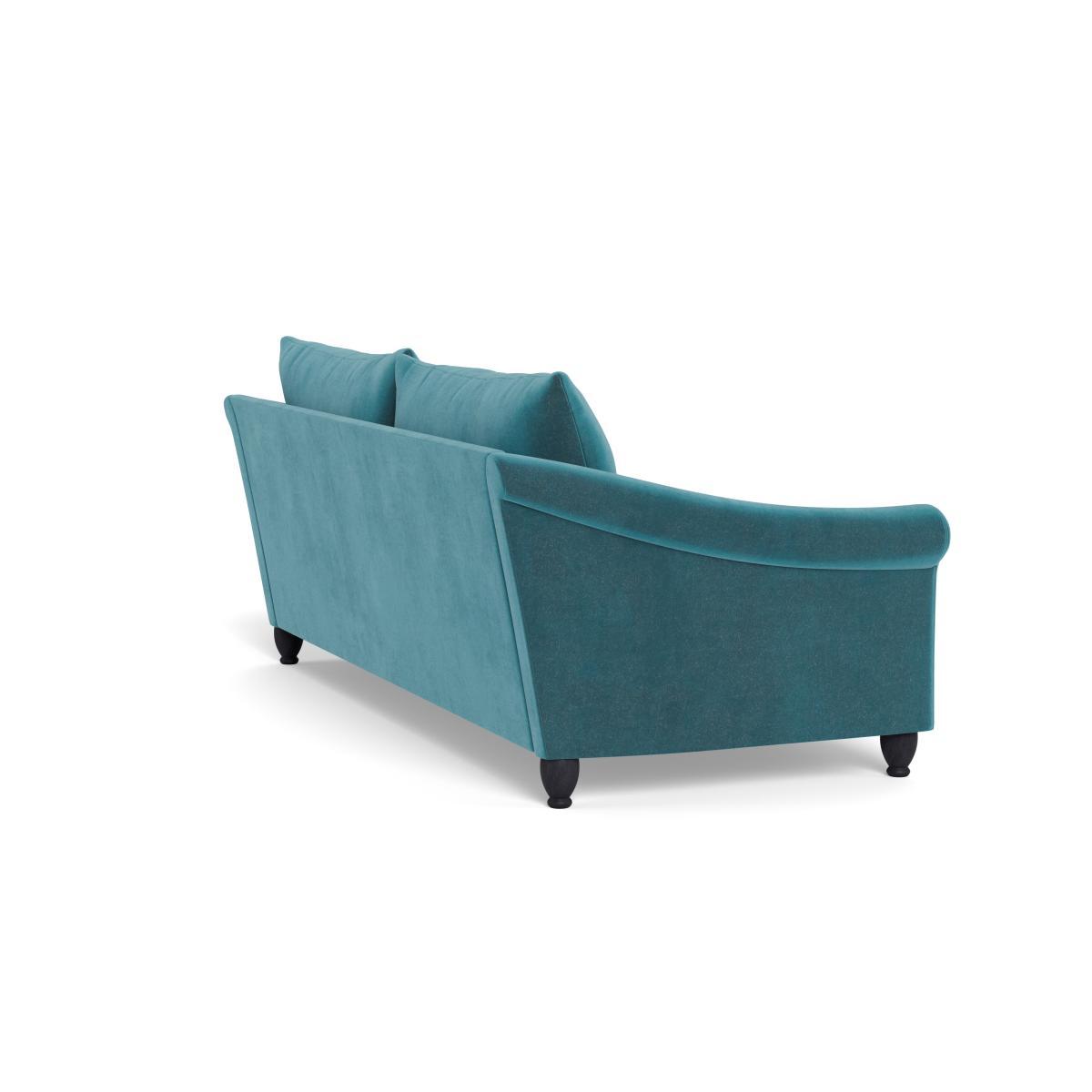 Heal's Devon 4 Seater Smart Luxe Velvet Airforce Blue Walnut Stain Beech Feet - Heal's UK Furniture – image 4