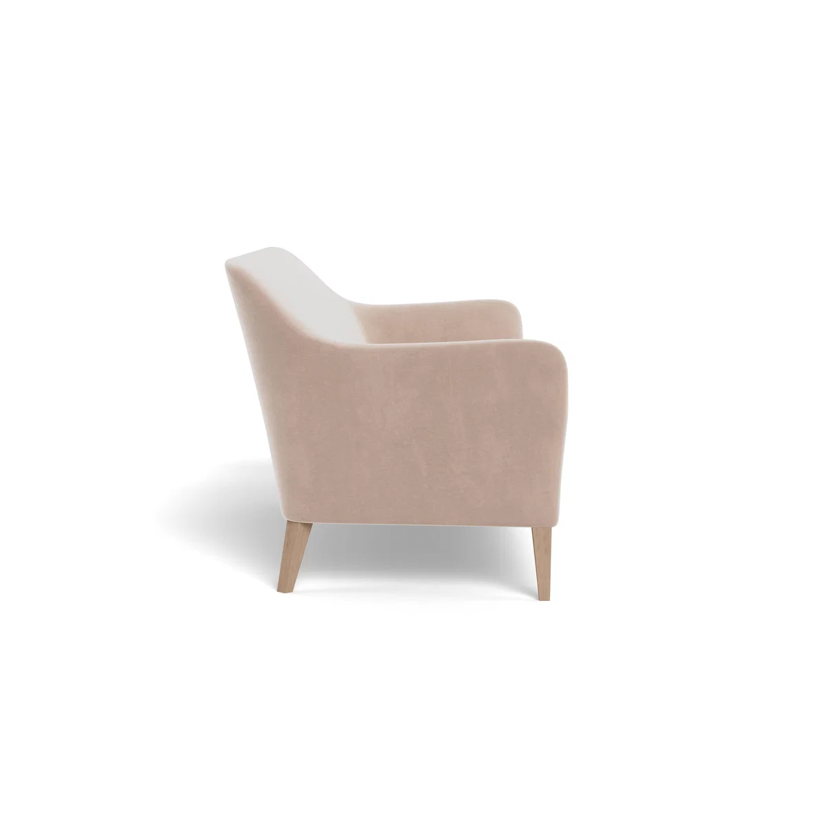 Heal's Wallis 4 Seater Sofa Smart Velvet Pebble Natural Oak Feet – image 4