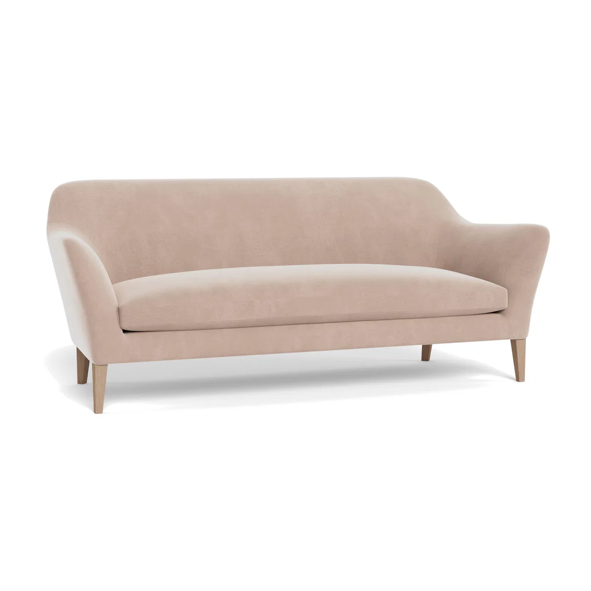 Heal's Wallis 4 Seater Sofa Smart Velvet Pebble Natural Oak Feet – image 1