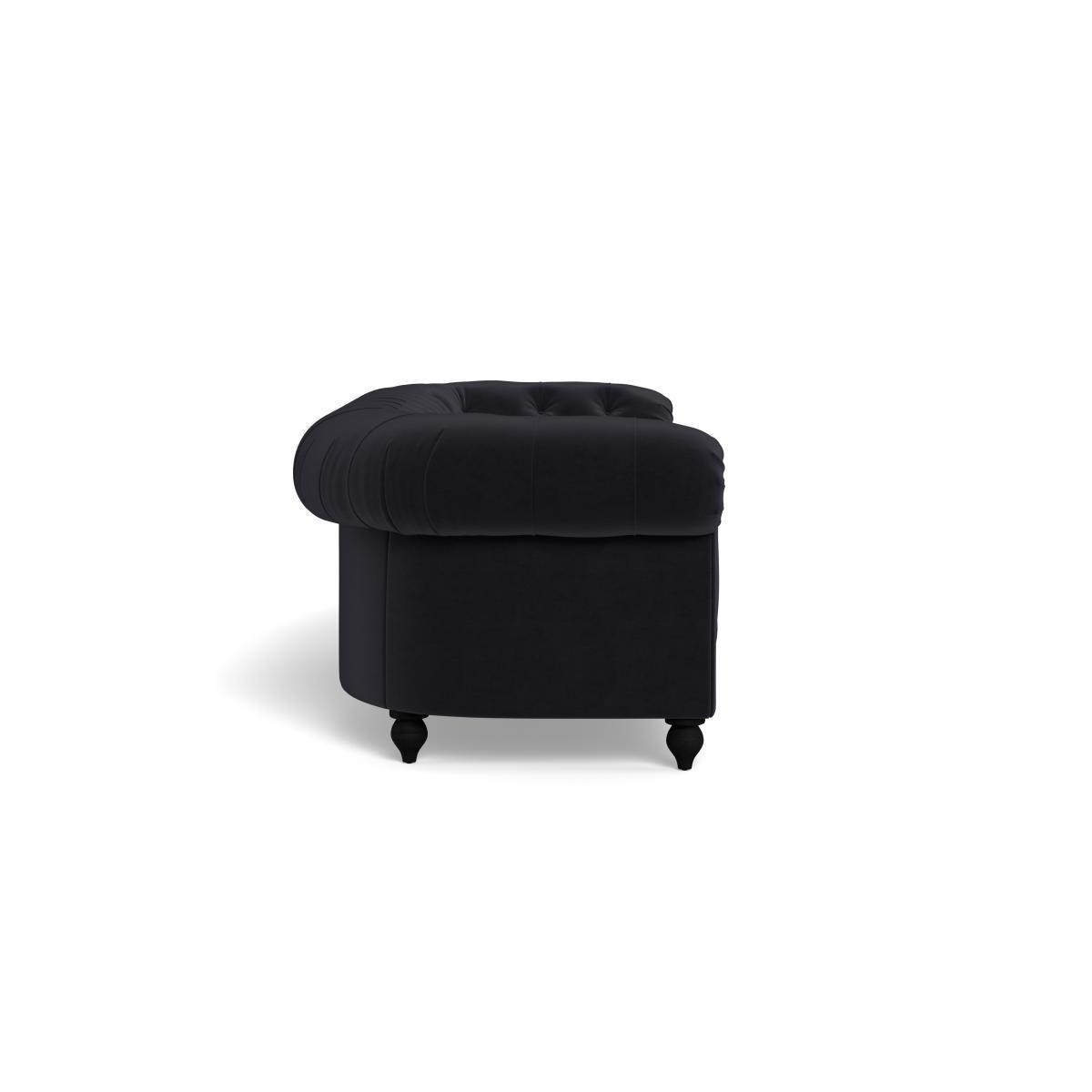 Heal's Fitzrovia 4 Seater Sofa Velvet Black Black Feet - Heal's UK Furniture – image 3