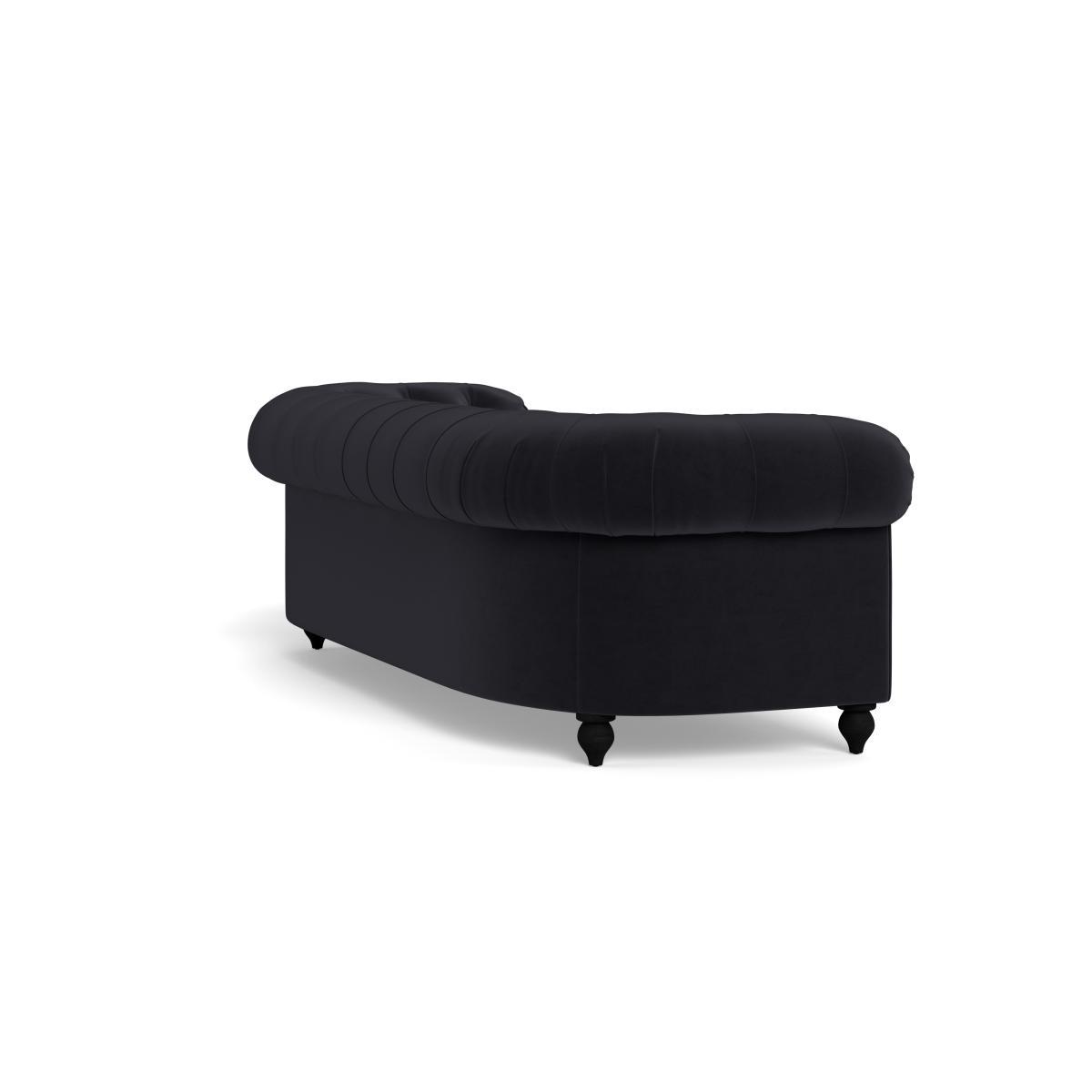 Heal's Fitzrovia 4 Seater Sofa Velvet Black Black Feet - Heal's UK Furniture – image 4