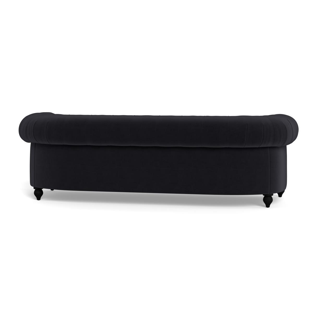 Heal's Fitzrovia 4 Seater Sofa Velvet Black Black Feet - Heal's UK Furniture – image 5