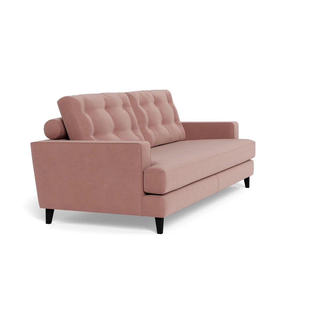 Heal's Mistral 4 Seater Sofa Smart Luxe Velvet Dusky Pink Black Beech Feet – image 3