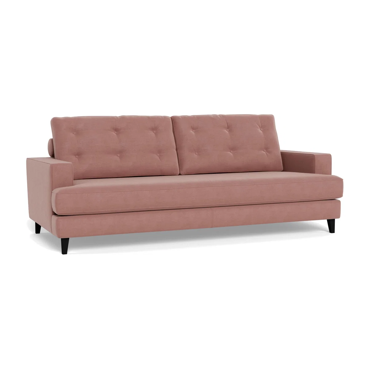 Heal's Mistral 4 Seater Sofa Smart Luxe Velvet Dusky Pink Black Beech Feet – image 1