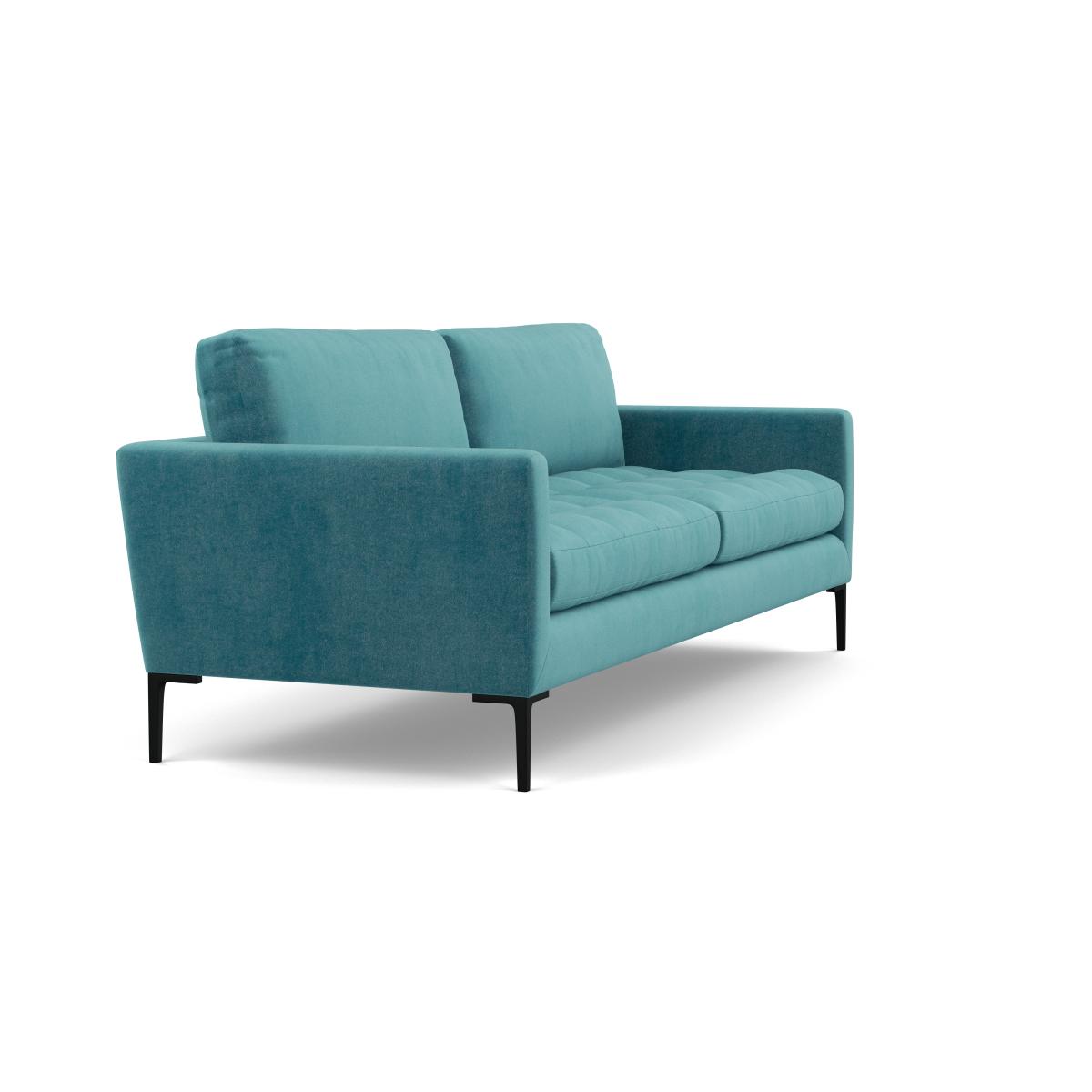 Heal's Eton 4 Seater Sofa Smart Luxe Velvet Airforce Blue Black Feet - Heal's UK Furniture – image 3