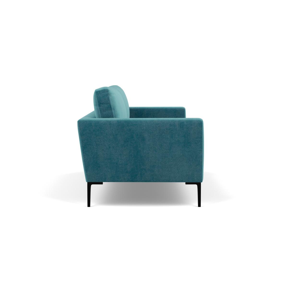 Heal's Eton 4 Seater Sofa Smart Luxe Velvet Airforce Blue Black Feet - Heal's UK Furniture – image 4