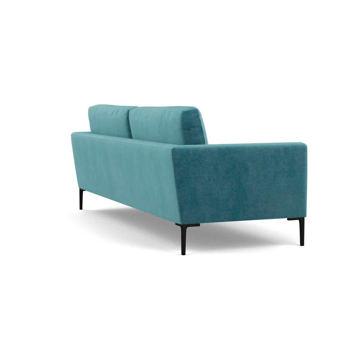 Heal's Eton 4 Seater Sofa Smart Luxe Velvet Airforce Blue Black Feet - Heal's UK Furniture – image 5