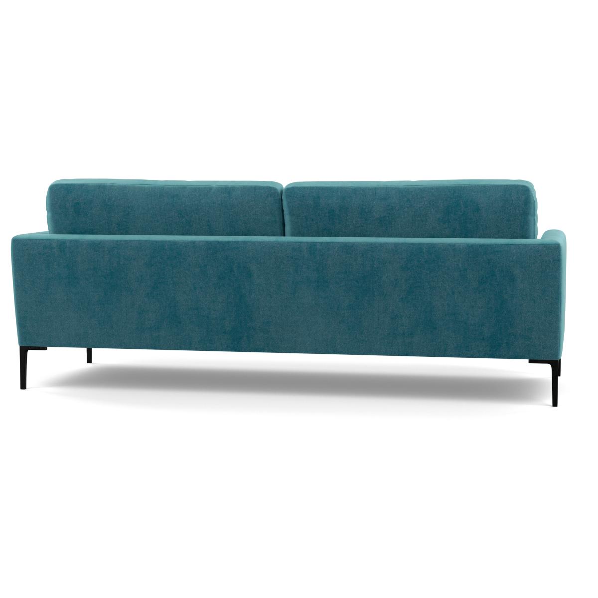 Heal's Eton 4 Seater Sofa Smart Luxe Velvet Airforce Blue Black Feet - Heal's UK Furniture – image 6