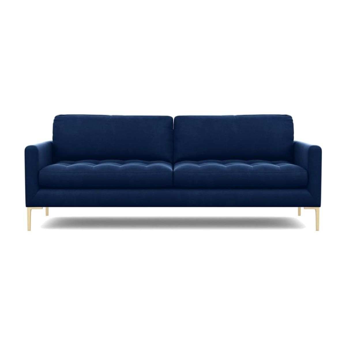 Heal's Eton 4 Seater Sofa Smart Luxe Velvet Airforce Blue Black Feet - Heal's UK Furniture – image 1