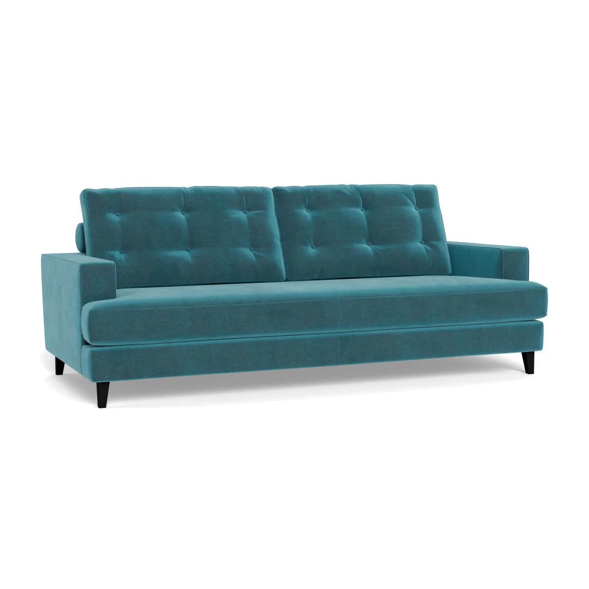 Heal's Mistral 4 Seater Sofa Smart Luxe Velvet Airforce Blue Natural Feet - Heal's UK Furniture – image 1