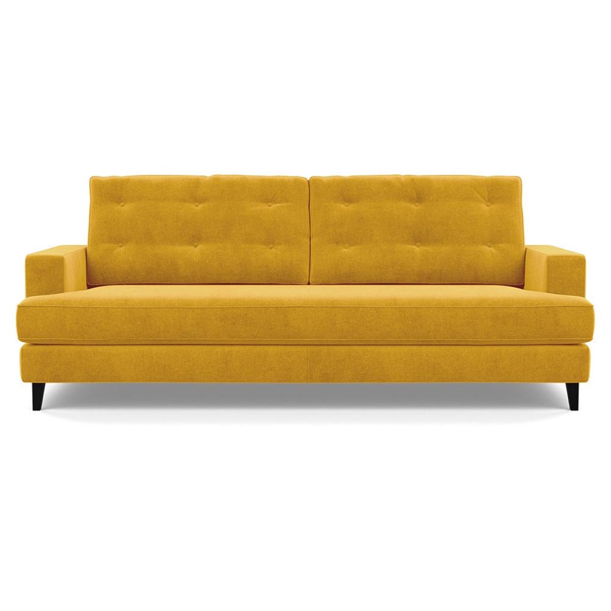 Heal's Mistral 4 Seater Sofa Smart Luxe Velvet Canary Black Feet – image 2
