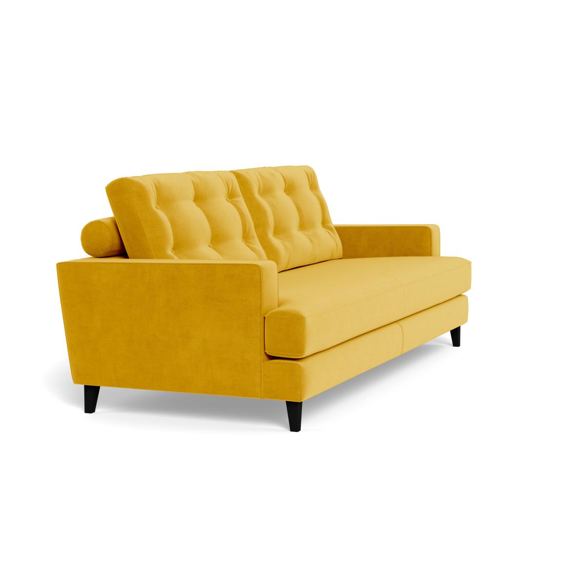 Heal's Mistral 4 Seater Sofa Smart Luxe Velvet Canary Black Feet – image 3