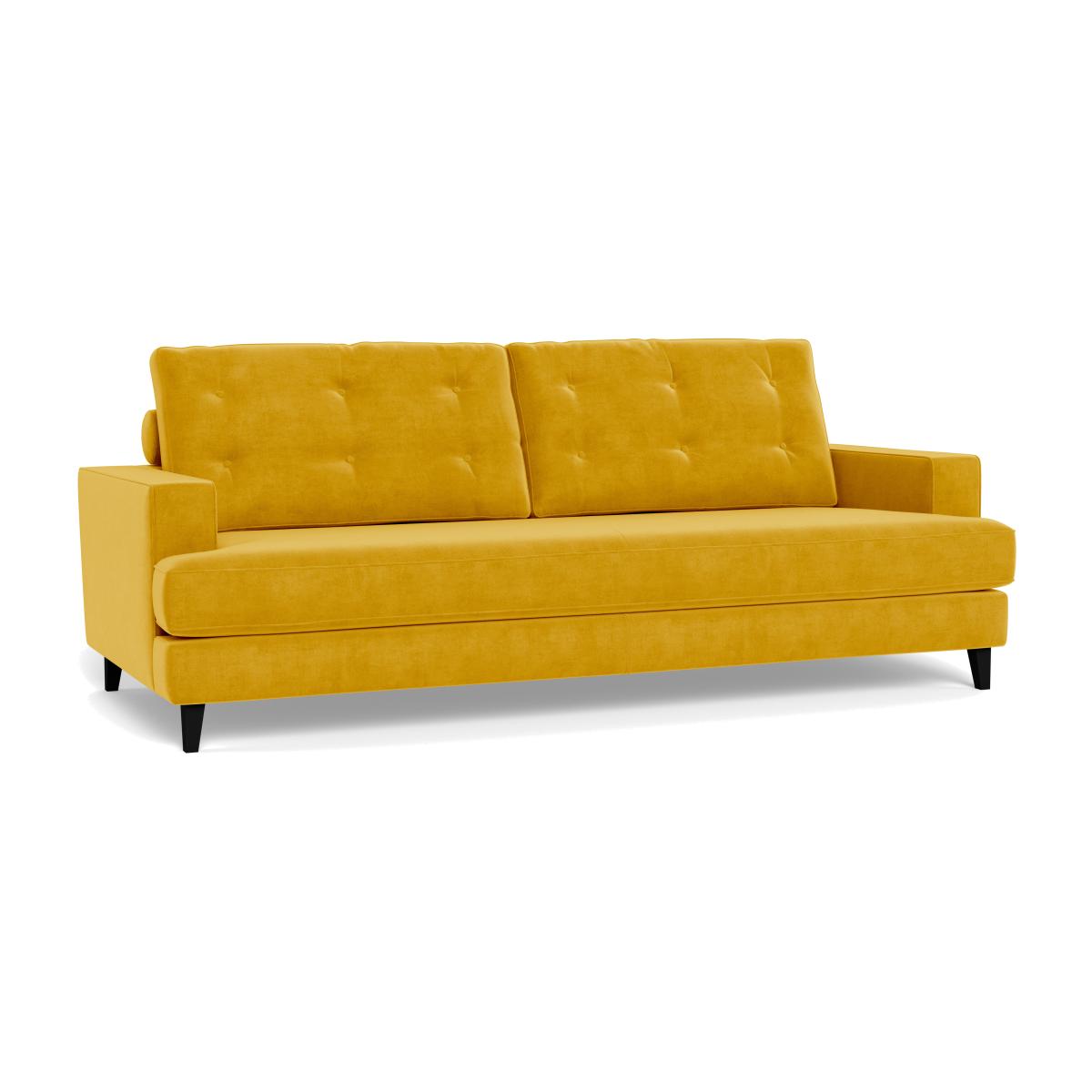 Heal's Mistral 4 Seater Sofa Smart Luxe Velvet Canary Black Feet – image 1