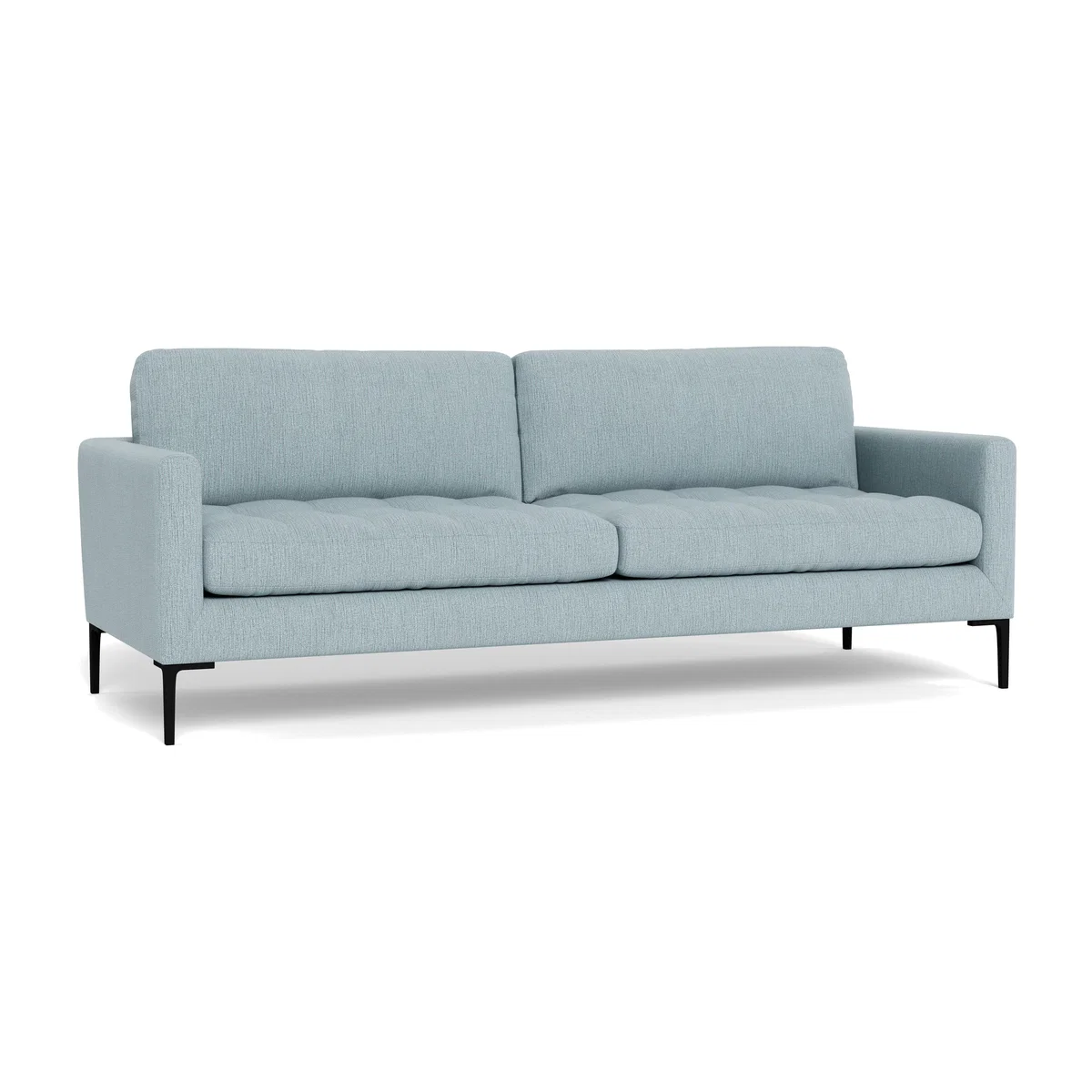 Heal's Eton 4 Seater Sofa Smart Linen Mix Duck Egg Brass Feet – image 1