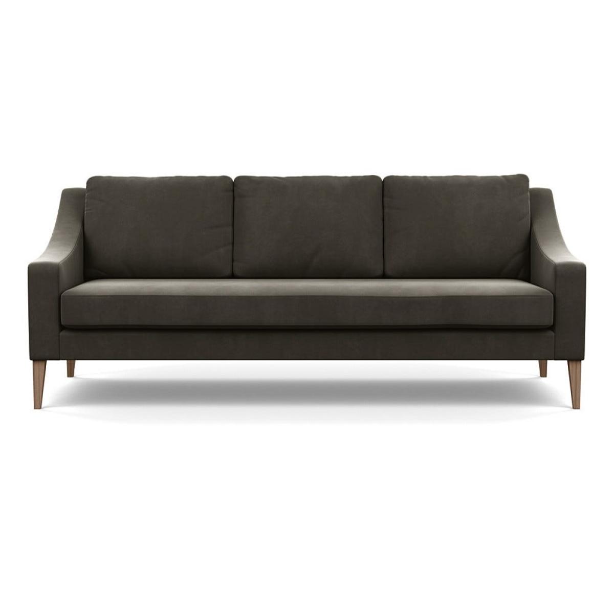 Heal's Richmond 4 Seater Sofa Velvet Charcoal Walnut Feet – image 2