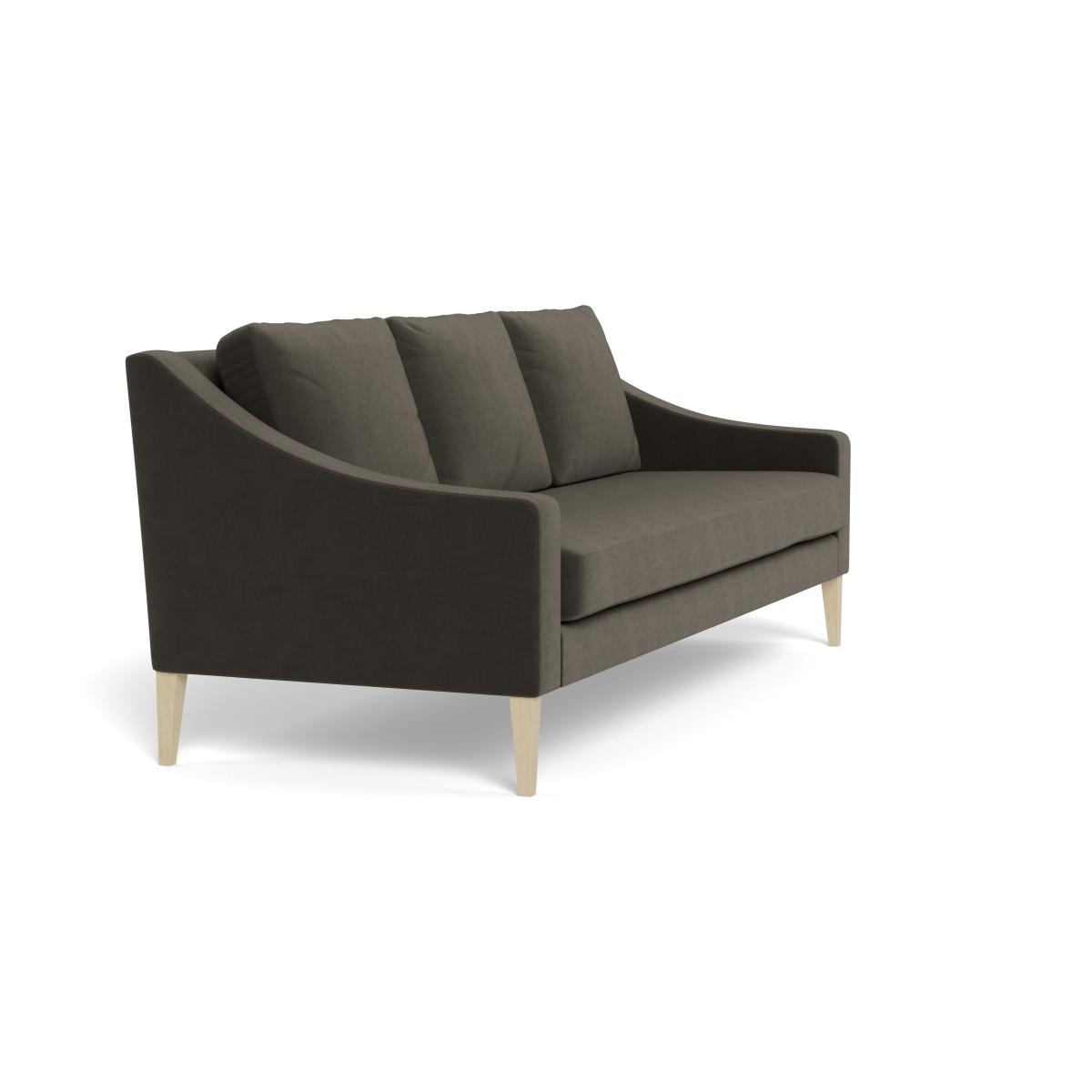 Heal's Richmond 4 Seater Sofa Velvet Charcoal Walnut Feet – image 3