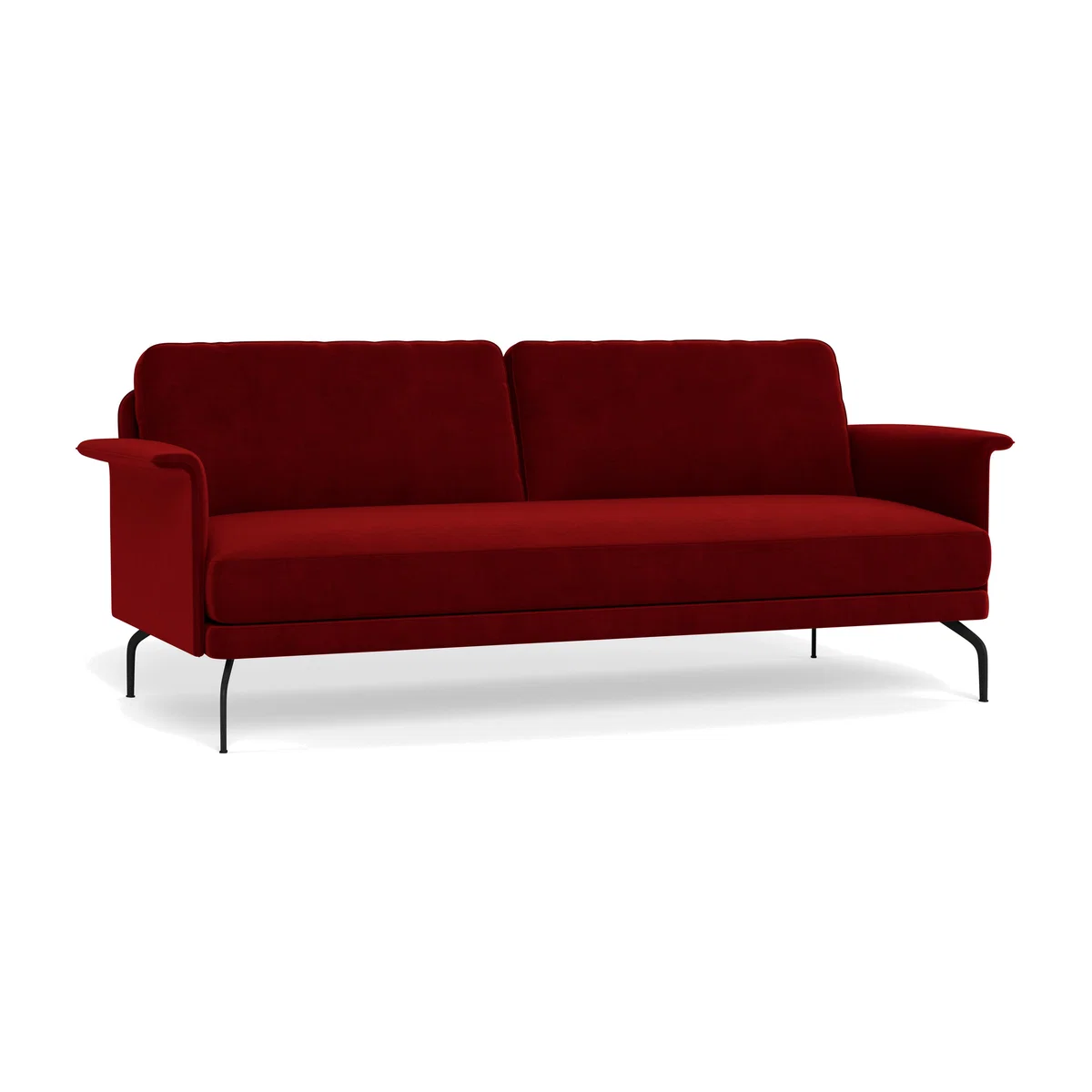 Heal's Iver 4 Seater Sofa Smart Luxe Velvet Mulberry Black Feet – image 1