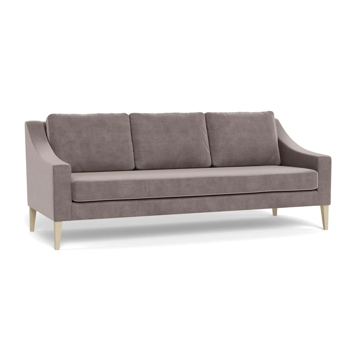 Heal's Richmond 4 Seater Sofa Smart Luxe Velvet Mushroom Natural Ash Feet - Heal's UK Furniture – image 1