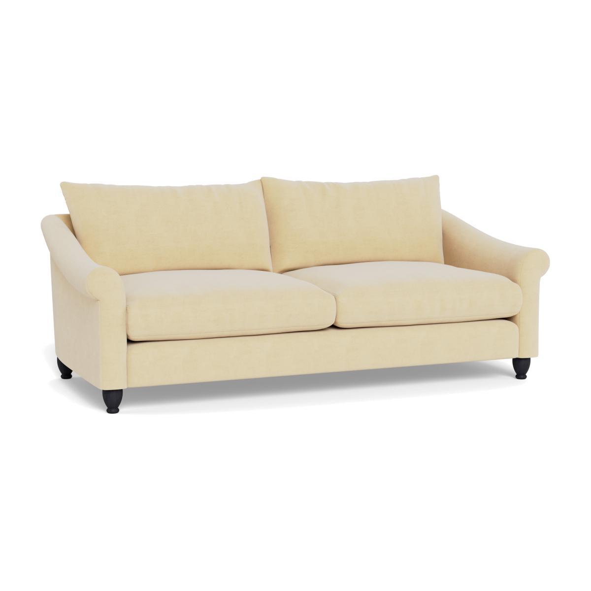 Heal's Devon 4 Seater Smart Luxe Velvet Biscuit Dark Brown Stain Beech Feet - Heal's UK Furniture – image 1