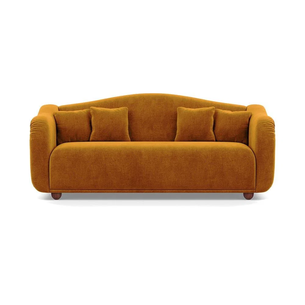 Heal's Tetbury 4 Seater Sofa Smart Luxe Velvet Cognac Walnut Stained Beech Feet – image 2