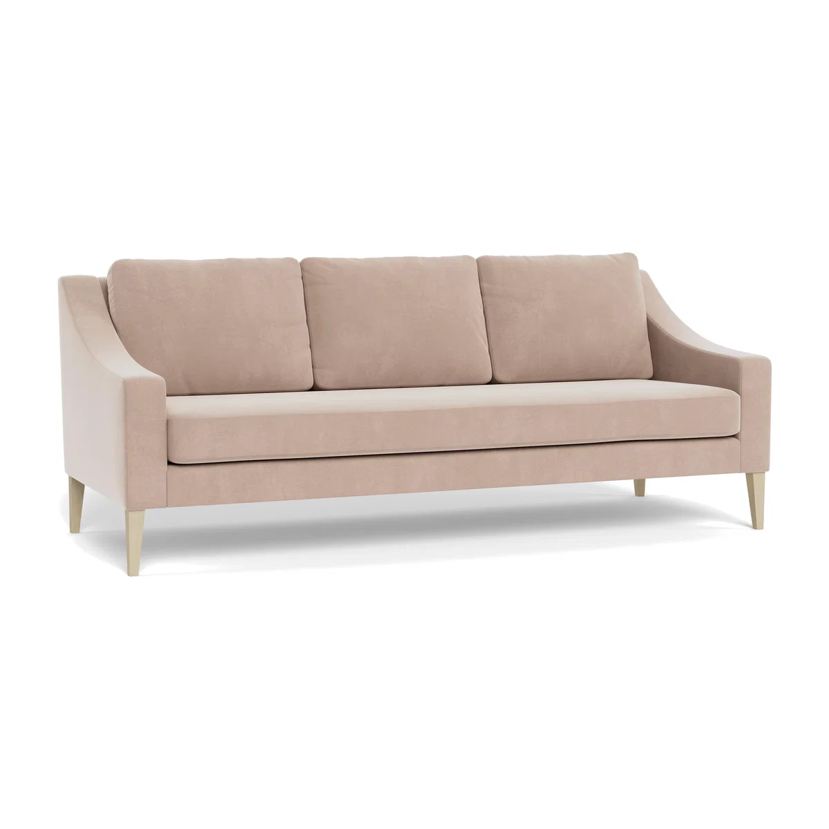 Heal's Richmond 4 Seater Sofa Smart Velvet Pebble Tinted Ash Feet – image 1