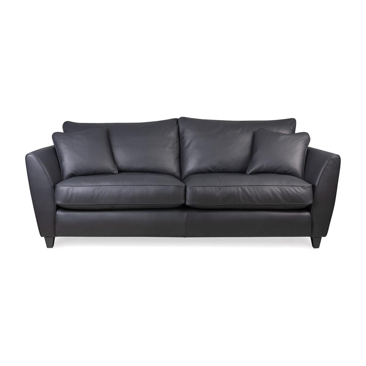 Heal's Torino 4 Seater Leather Sofa Leather Black Natural Feet
