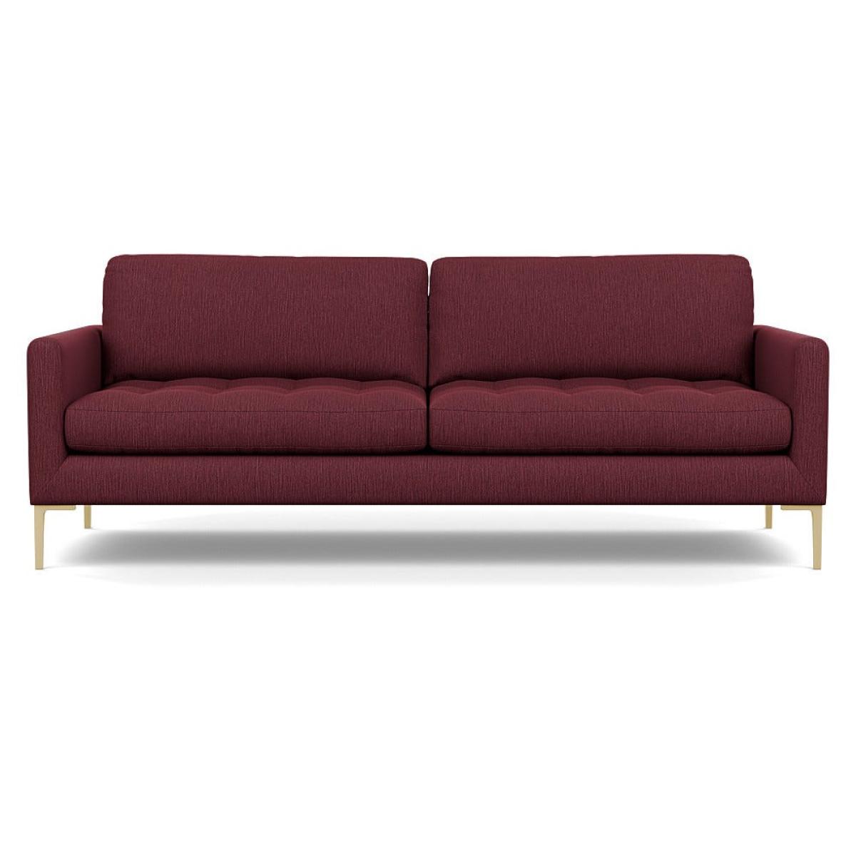 Heal's Eton 4 Seater Sofa Smart Linen Mix Maroon Brass Feet – image 2