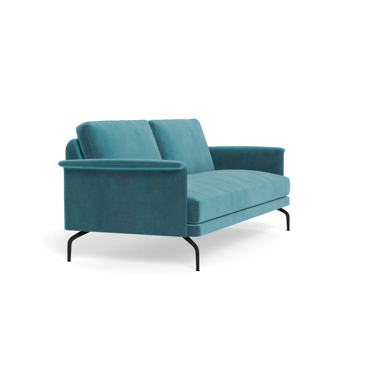 Heal's Iver 4 Seater Sofa Smart Luxe Velvet Airforce Blue Black Feet – image 3