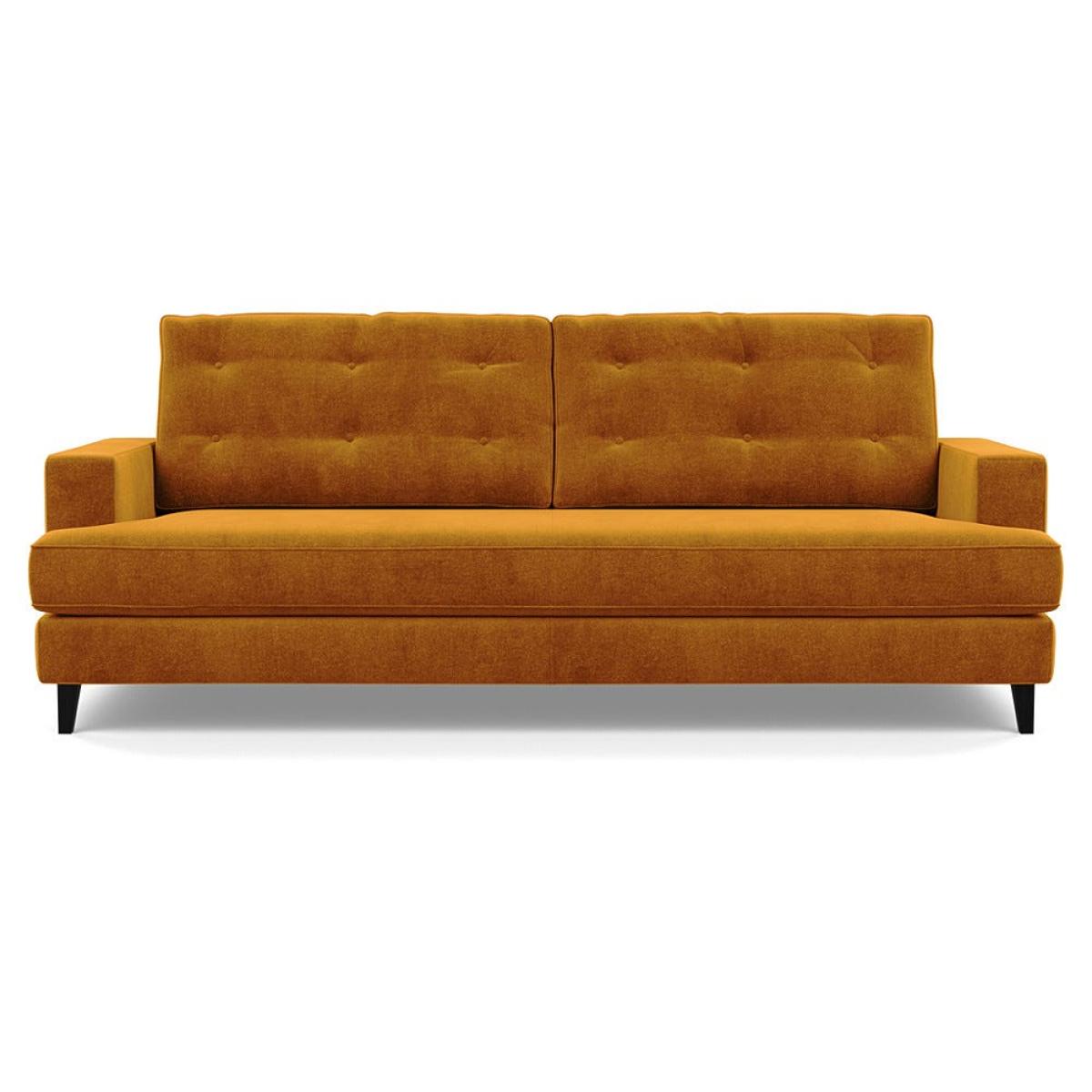 Heal's Mistral 4 Seater Sofa Smart Luxe Velvet Cognac Black Feet – image 2