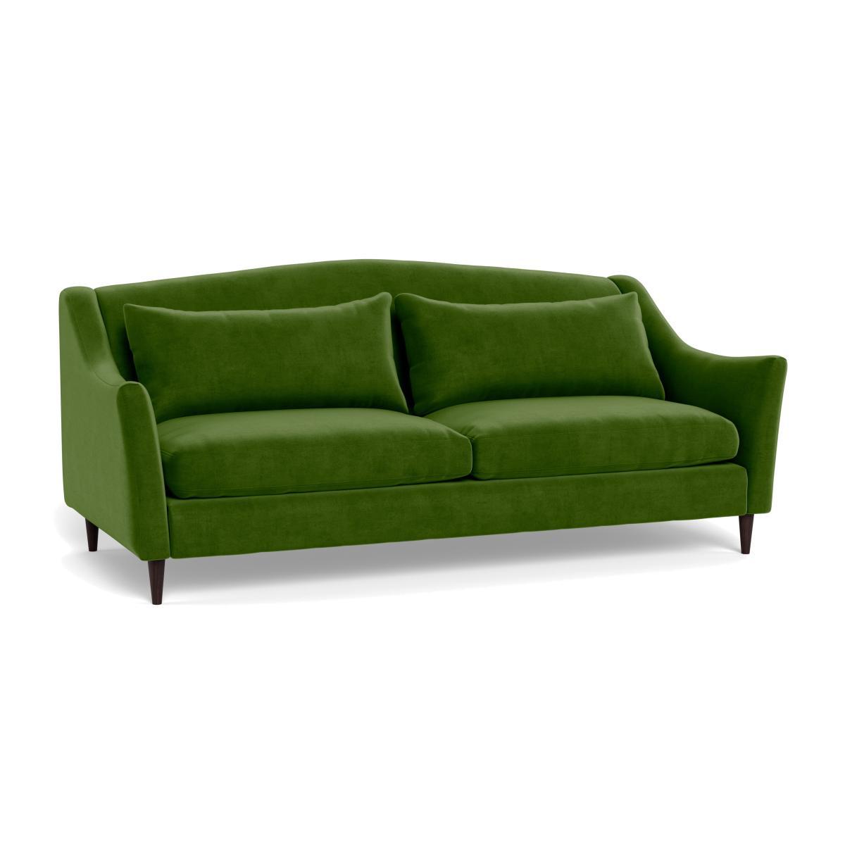 Heal's Somerset 4 Seater Sofa Smart Luxe Velvet Grass Dark Stain Feet - Heal's UK Furniture – image 1