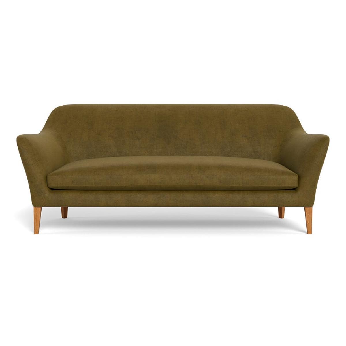 Heal's Wallis 4 Seater Sofa Smart Luxe Velvet Peridot Stained Oak Feet – image 2