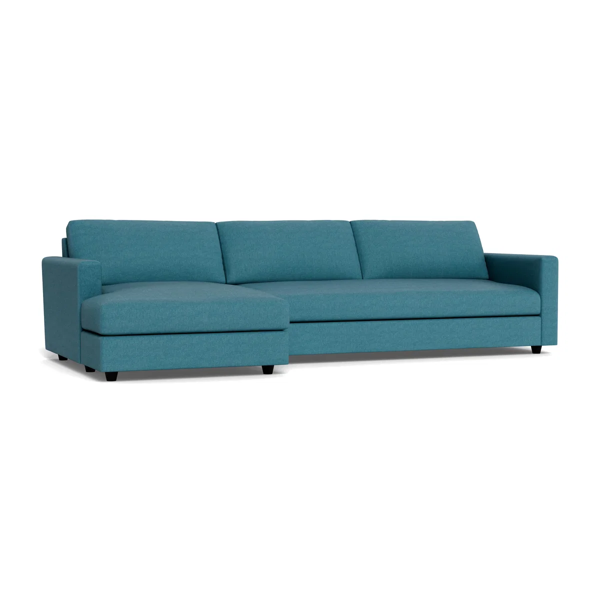 Heal's Nimbus II 4 Seater Corner Chaise LHF Brushed Cotton Cadet Black Feet - Heal's UK Furniture – image 1