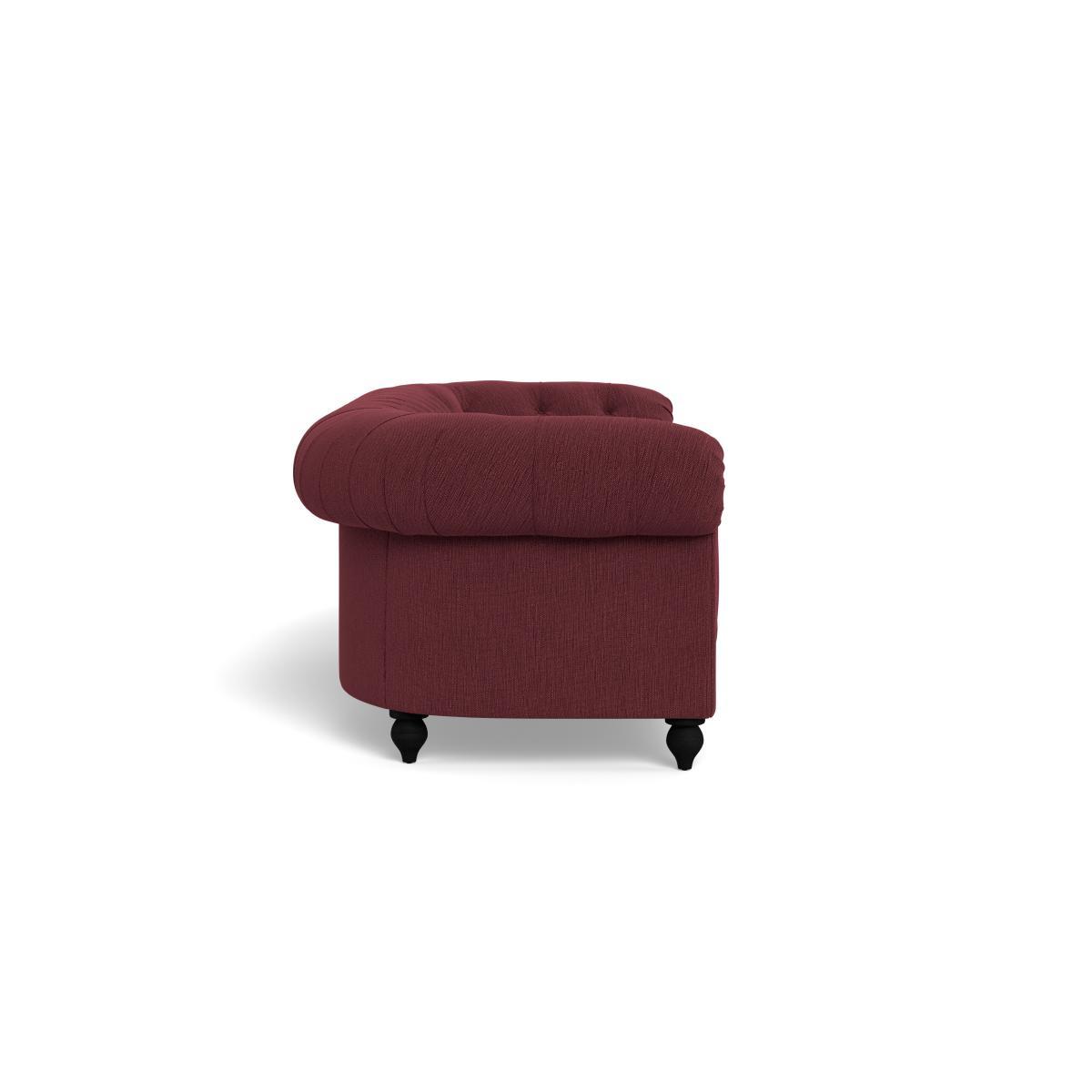Heal's Fitzrovia 4 Seater Sofa Smart Linen Mix Maroon Stained Oak Feet - Heal's UK Furniture – image 3
