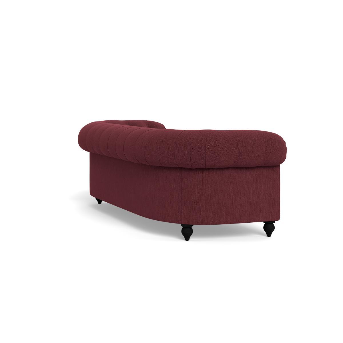 Heal's Fitzrovia 4 Seater Sofa Smart Linen Mix Maroon Stained Oak Feet - Heal's UK Furniture – image 4