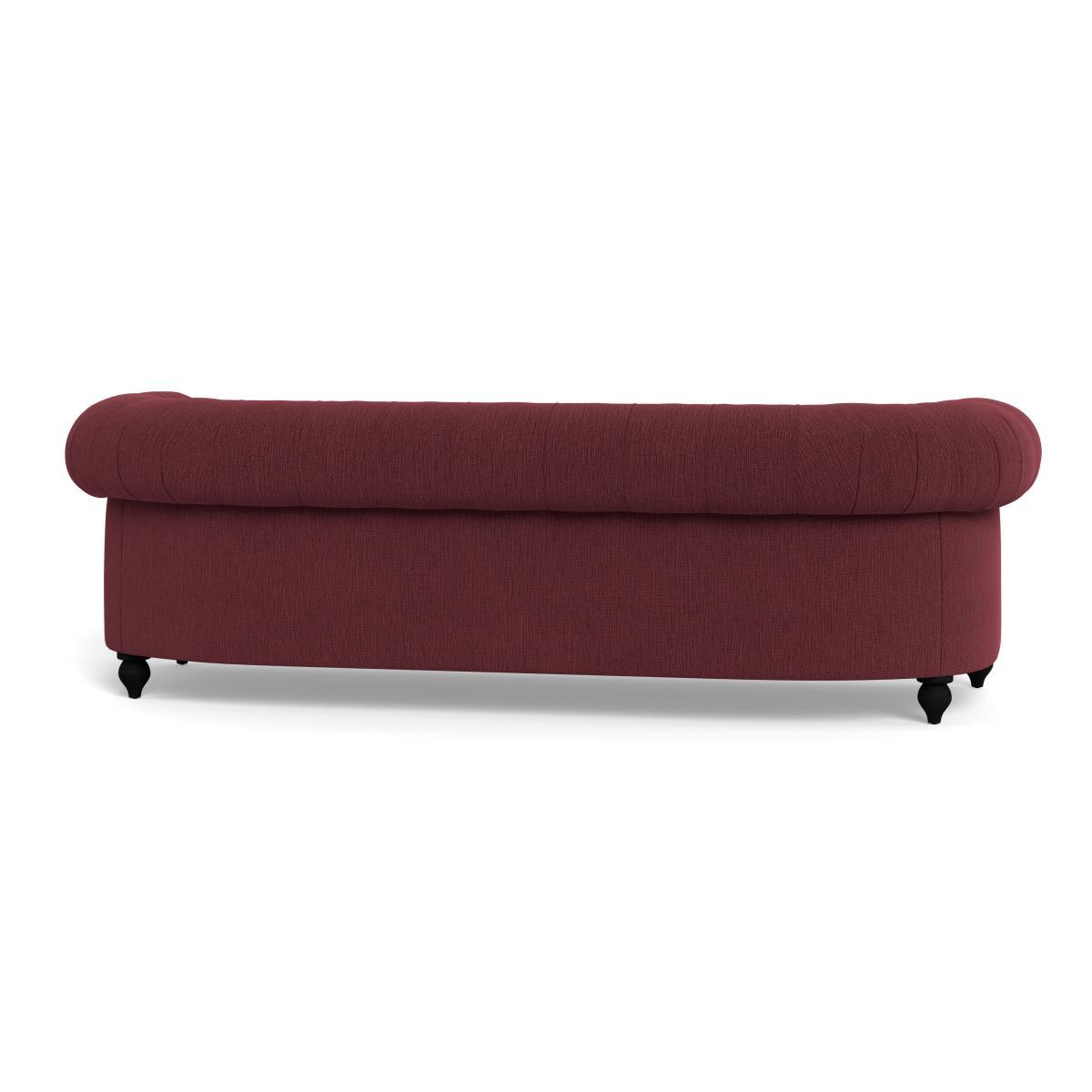 Heal's Fitzrovia 4 Seater Sofa Smart Linen Mix Maroon Stained Oak Feet - Heal's UK Furniture – image 5