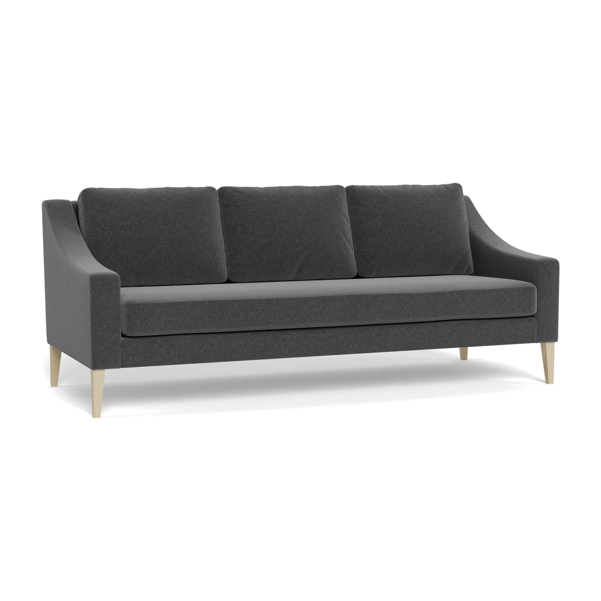 Heal's Richmond 4 Seater Sofa Melton Wool Granite Black Feet – image 1