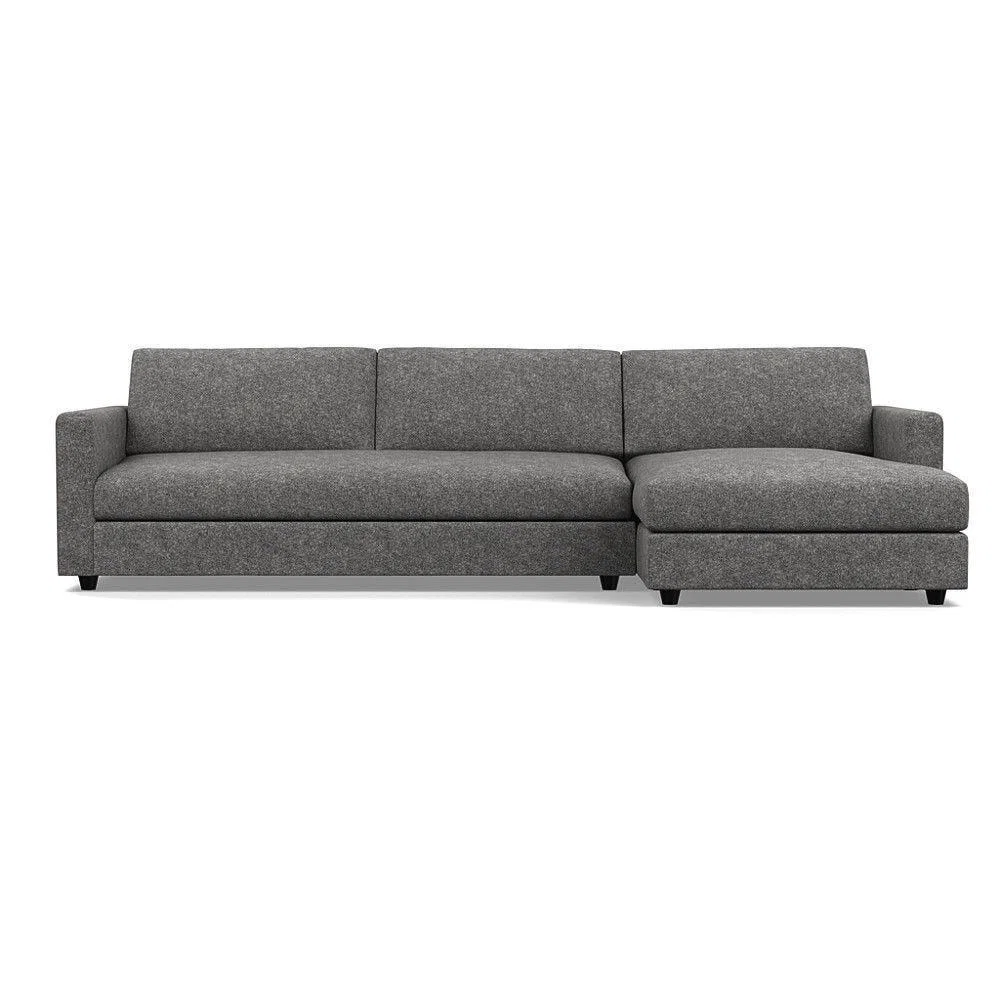 Heal's Nimbus II 4 Seater LHF Chaise Unit Melton Wool Granite Black Feet - Heal's UK Furniture – image 2