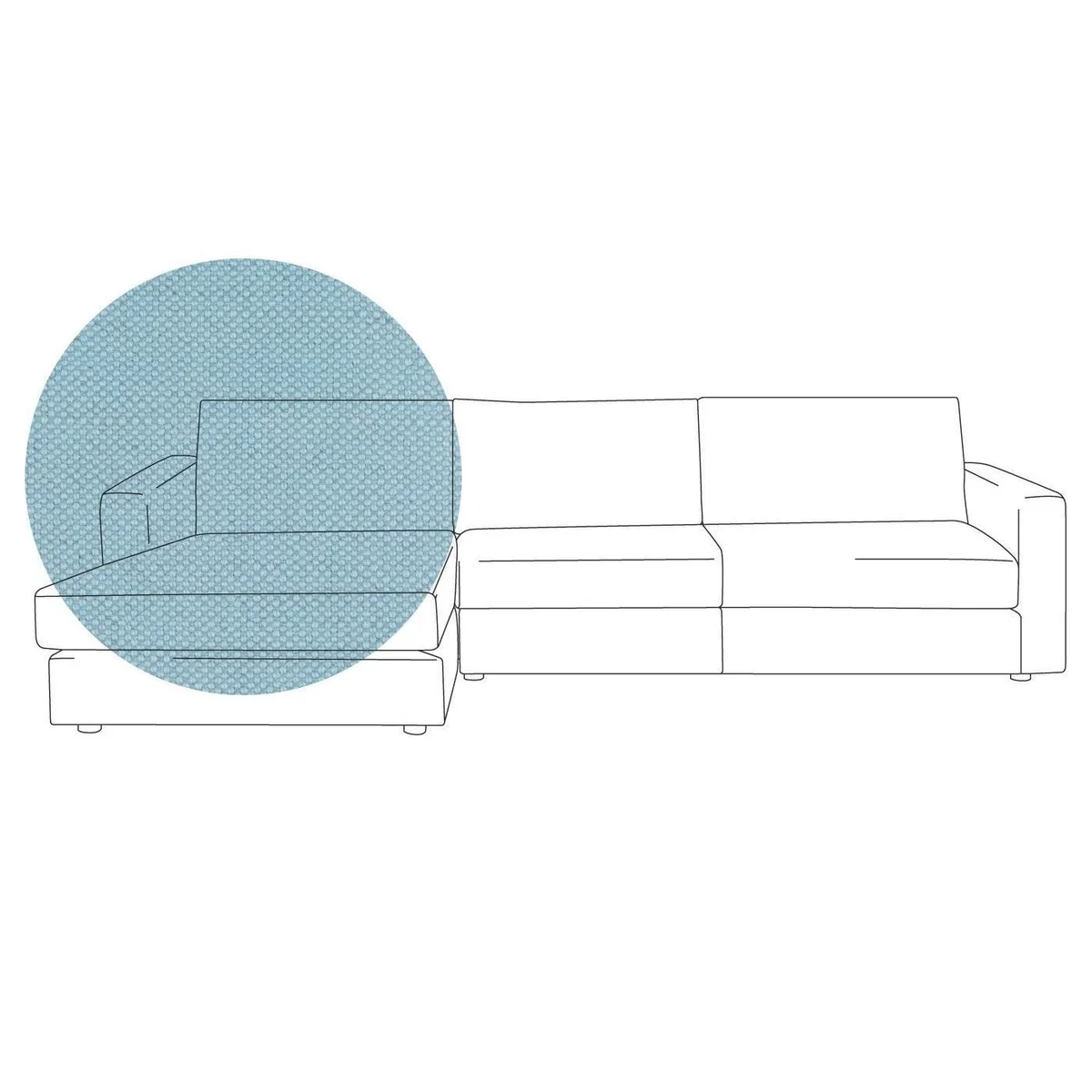 Heal's Nimbus II 4 Seater LHF Chaise Unit Melton Wool Granite Black Feet - Heal's UK Furniture – image 11
