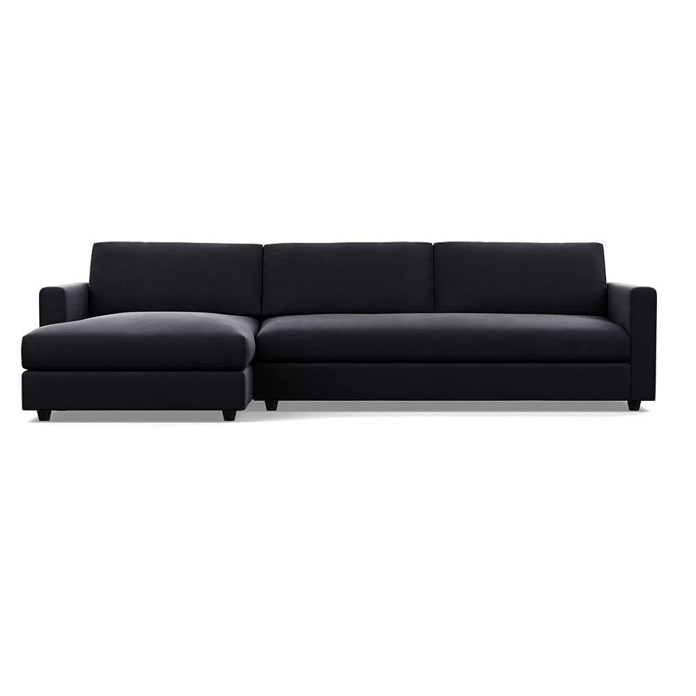 Heal's Nimbus II 4 Seater LHF Chaise Unit Melton Wool Granite Black Feet - Heal's UK Furniture – image 15
