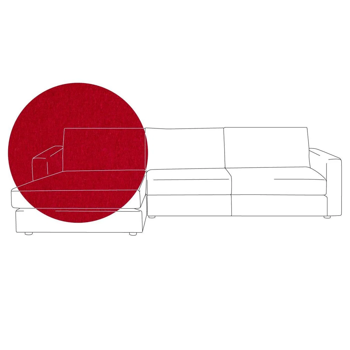 Heal's Nimbus II 4 Seater LHF Chaise Unit Melton Wool Granite Black Feet - Heal's UK Furniture – image 16