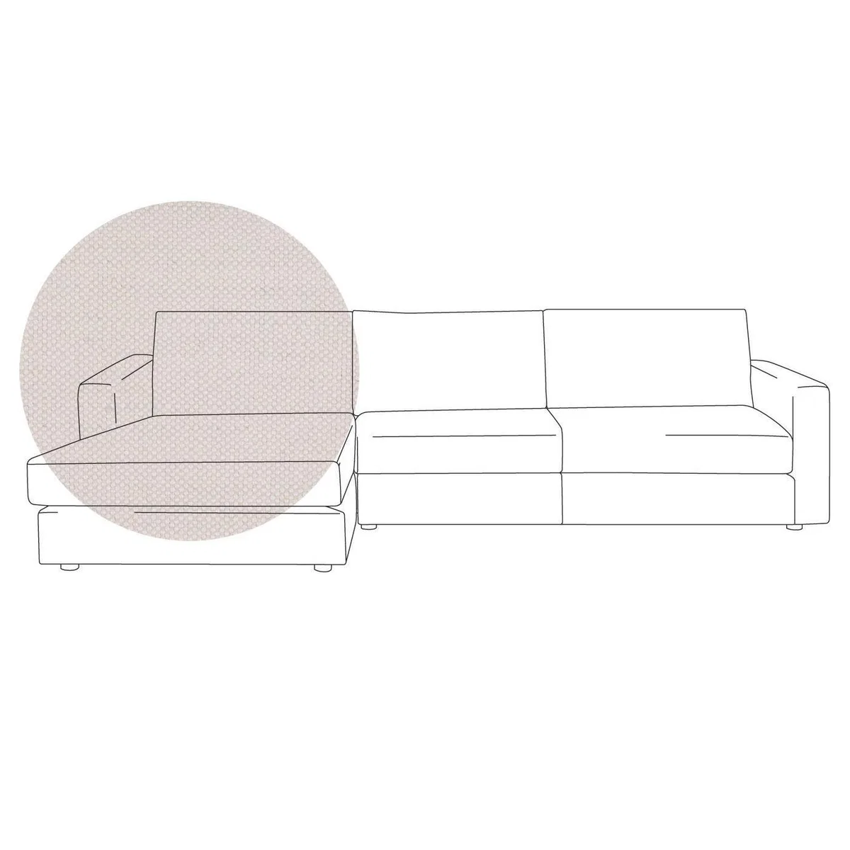 Heal's Nimbus II 4 Seater LHF Chaise Unit Melton Wool Granite Black Feet - Heal's UK Furniture – image 3