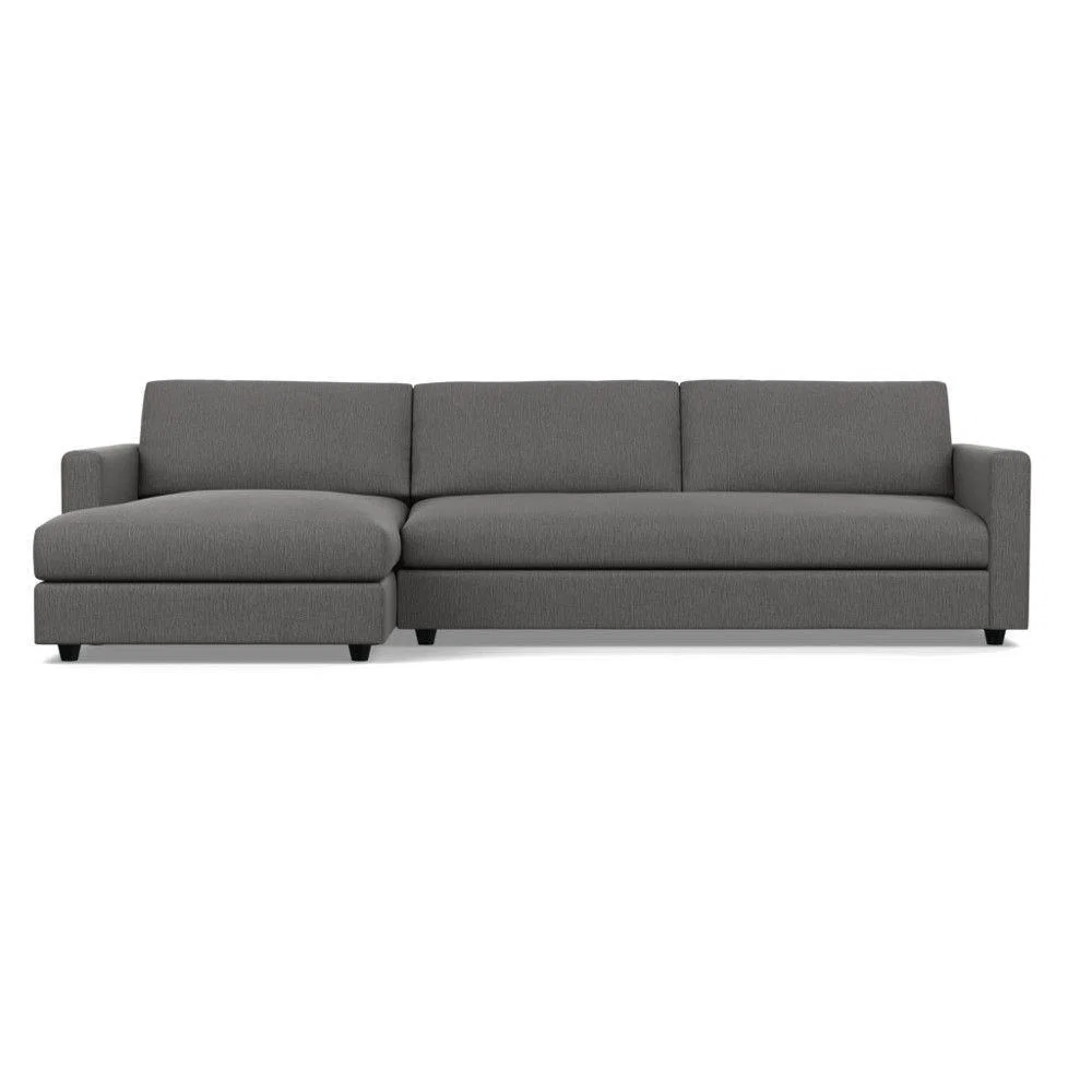 Heal's Nimbus II 4 Seater LHF Chaise Unit Melton Wool Granite Black Feet - Heal's UK Furniture – image 44