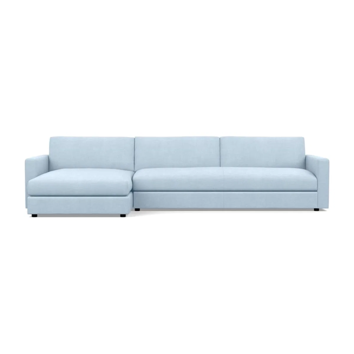 Heal's Nimbus II 4 Seater LHF Chaise Unit Melton Wool Granite Black Feet - Heal's UK Furniture – image 1
