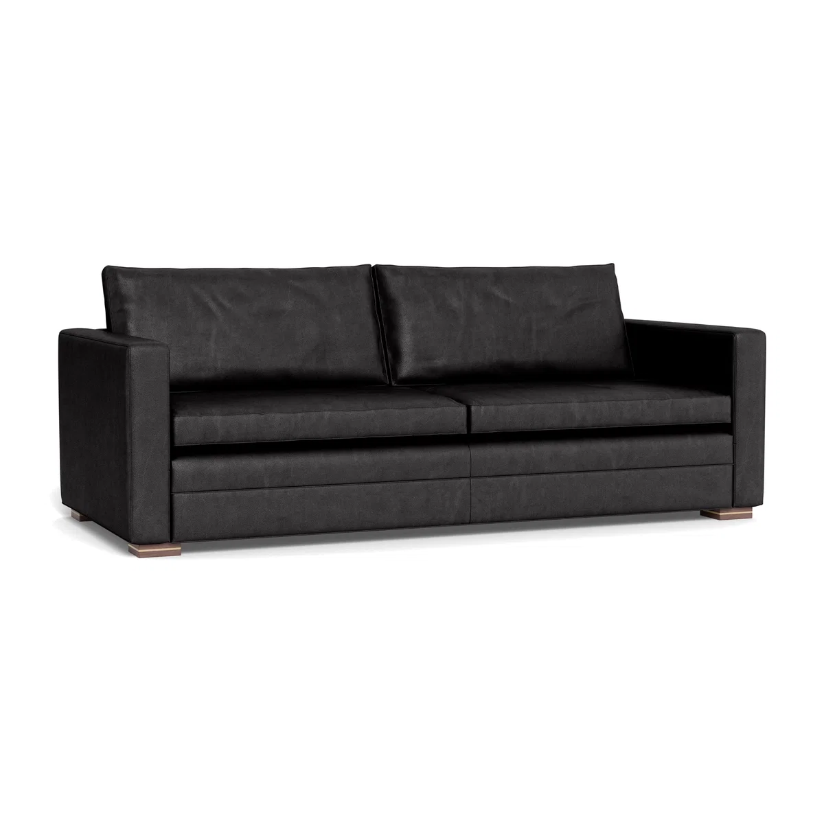 Heal's Palermo 4 Seater Sofa Leather Grain Graphite 063 Black Feet - Heal's UK Furniture – image 1