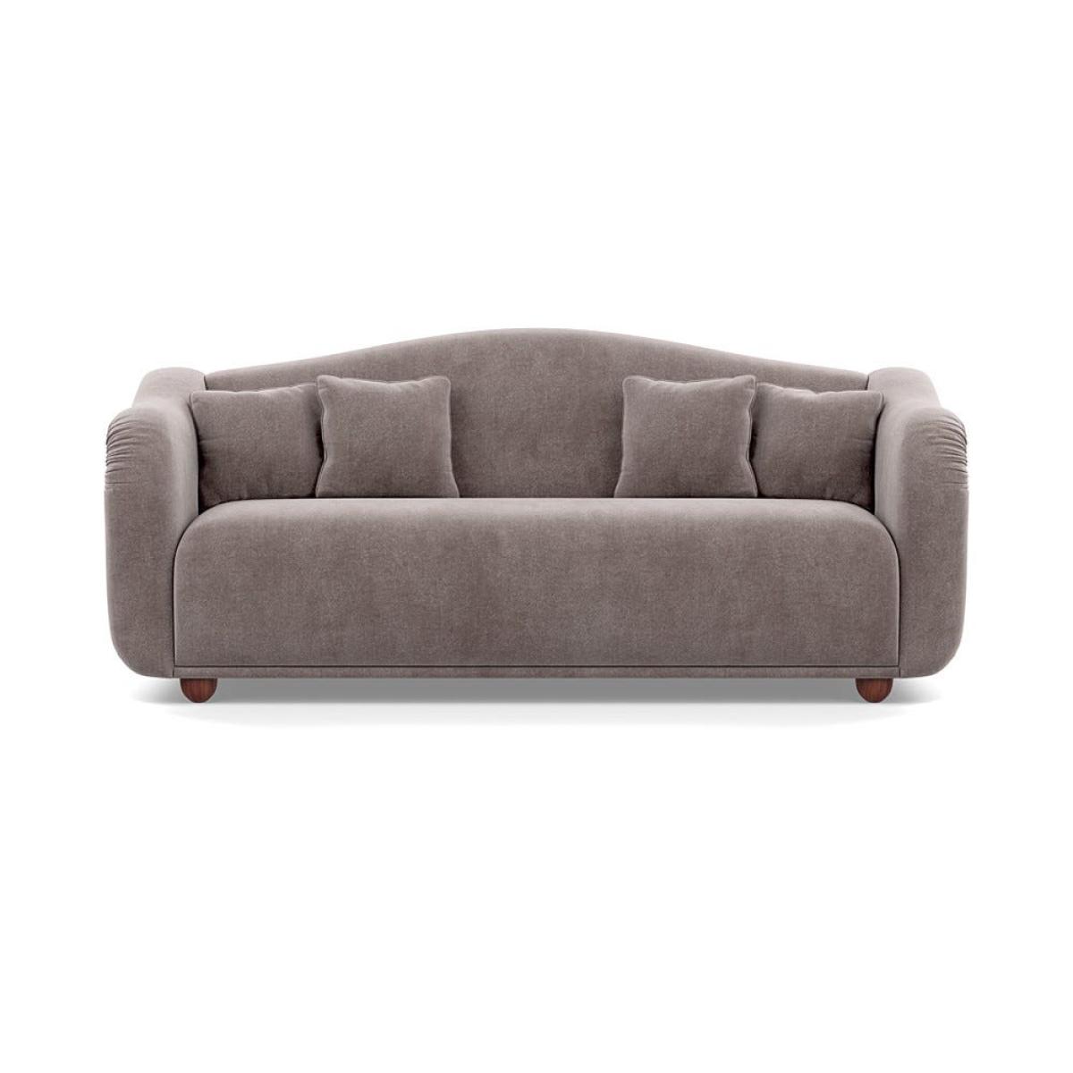 Heal's Tetbury 4 Seater Sofa Smart Luxe Velvet Mushroom Walnut Stained Beech Feet – image 2