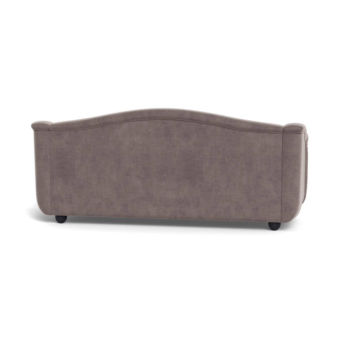 Heal's Tetbury 4 Seater Sofa Smart Luxe Velvet Mushroom Walnut Stained Beech Feet – image 6