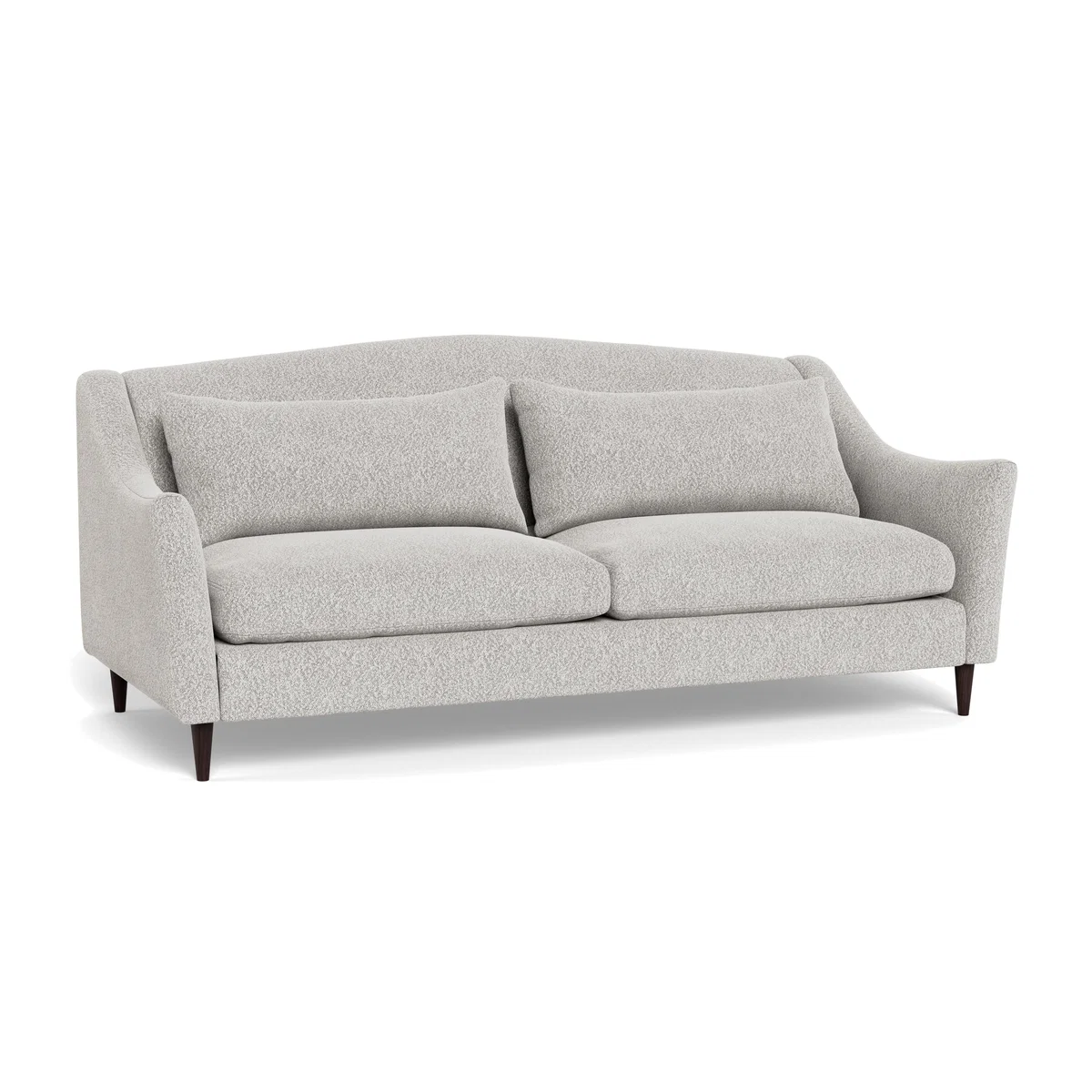 Heal's Somerset 4 Seater Sofa Chunky Boucle Ecru Walnut Stained Feet – image 1