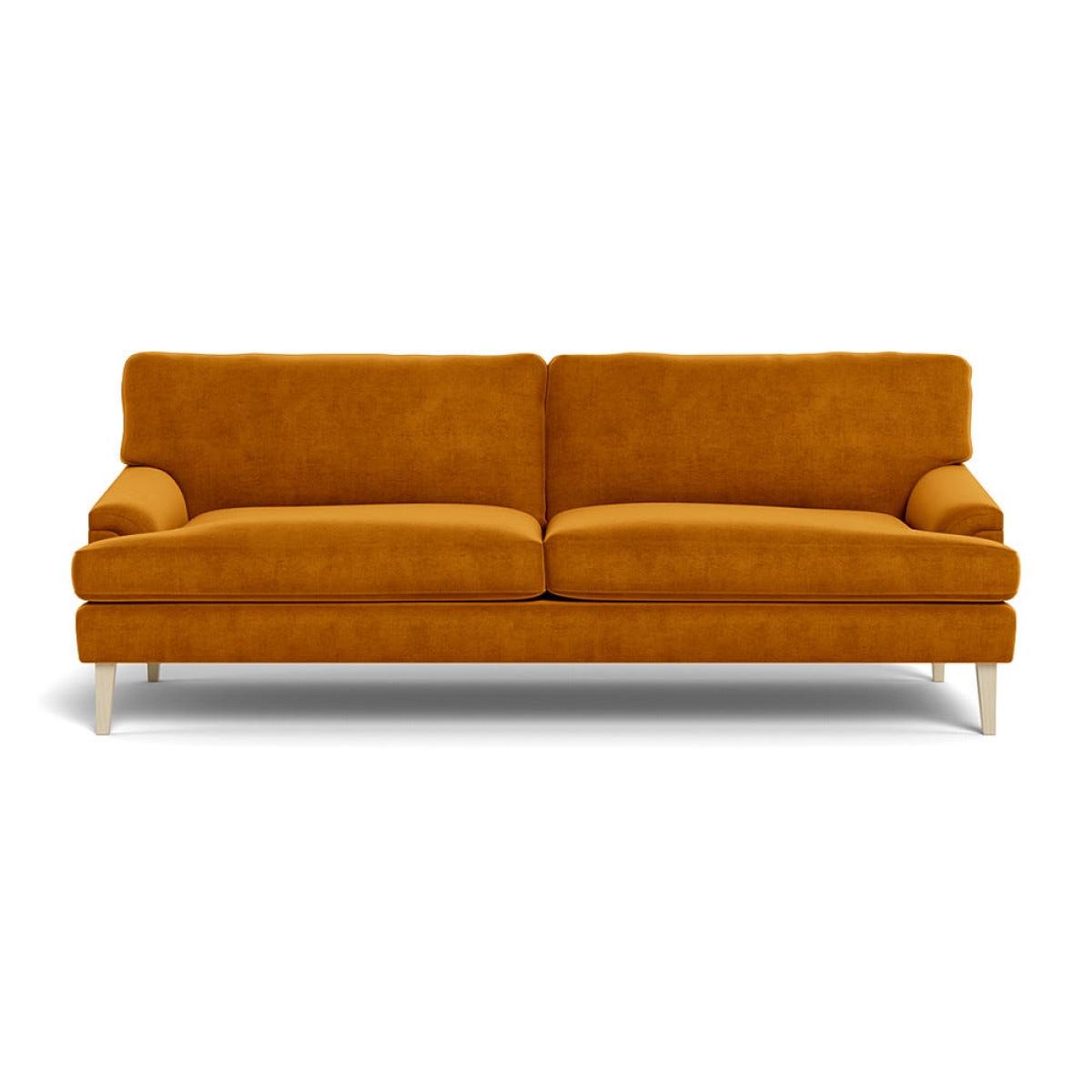 Heal's Stanton 4 Seater Sofa Smart Luxe Velvet Cognac Natural Feet – image 2
