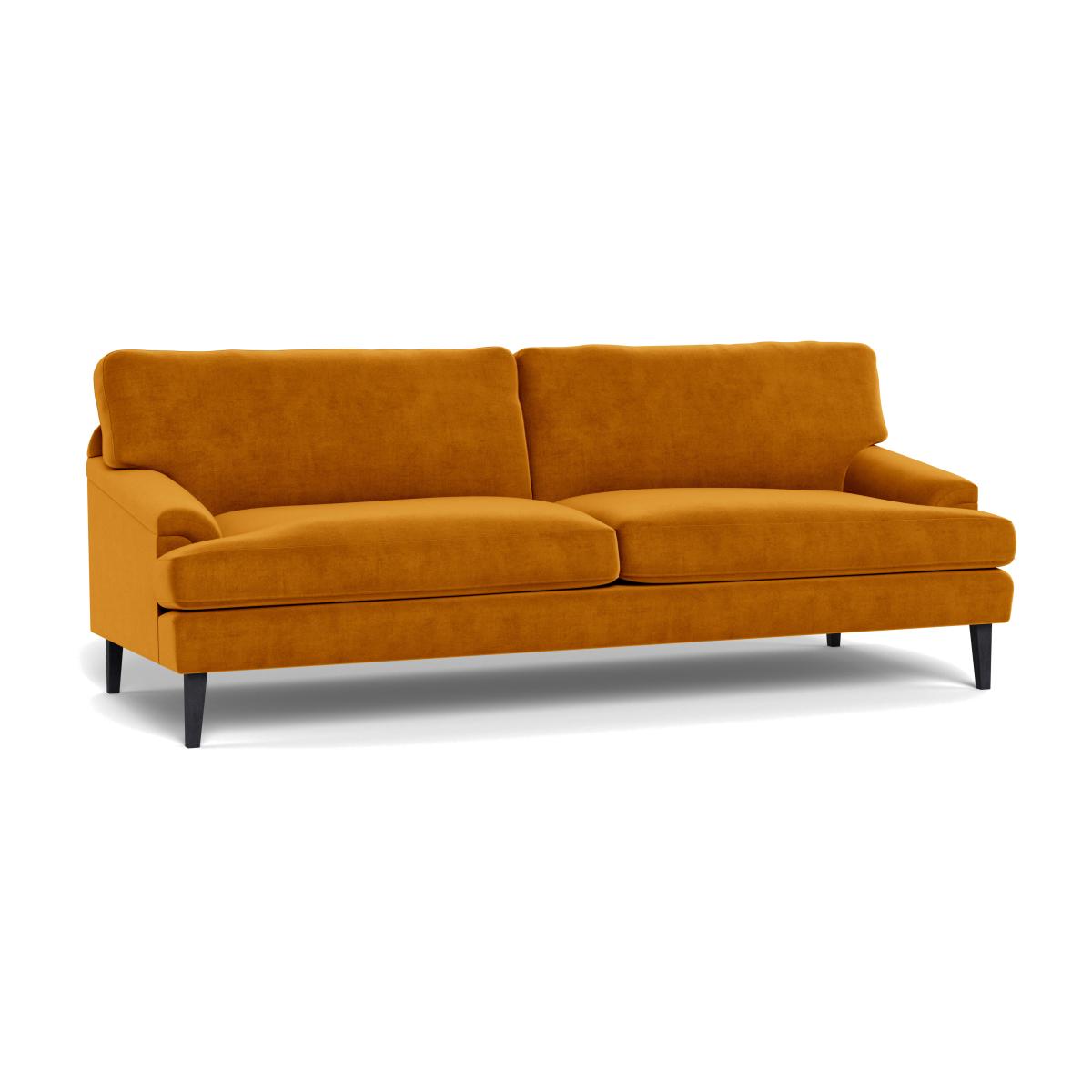 Heal's Stanton 4 Seater Sofa Smart Luxe Velvet Cognac Natural Feet – image 1